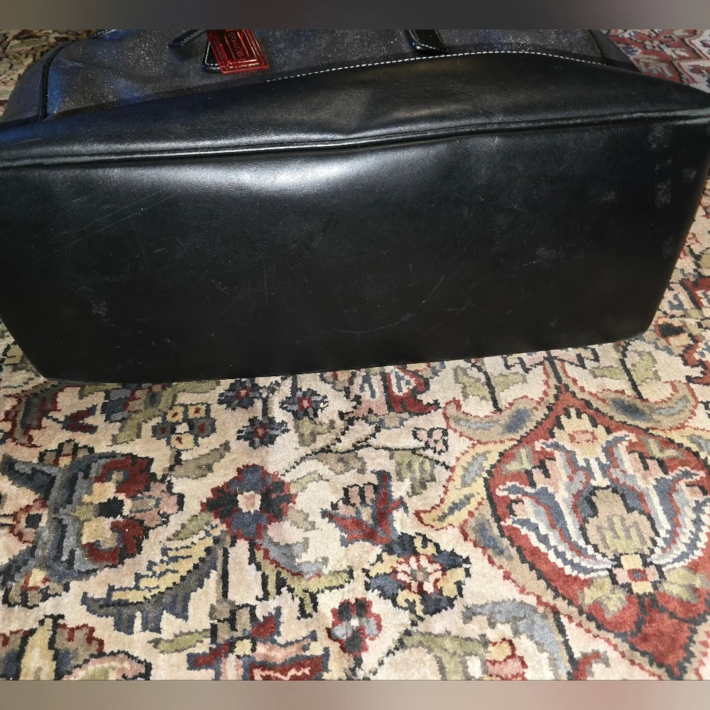 Coach #5468 Metallic Black Leather Diaper Bag - Tote